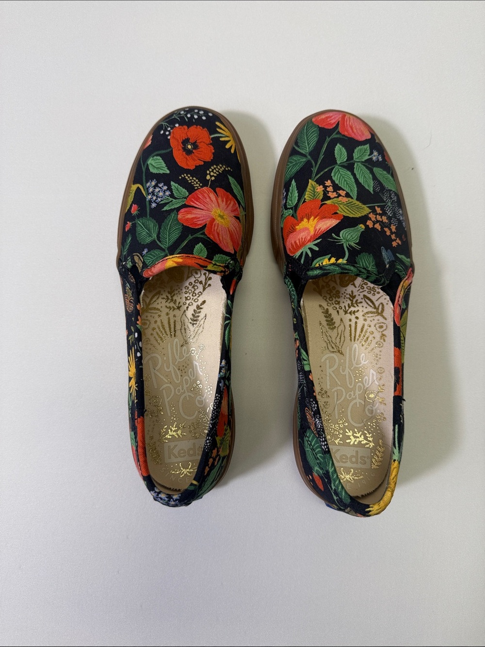 Keds x Rifle Paper Co. Champion Botanical Black & Flower Print Sneaker (Size7.5)